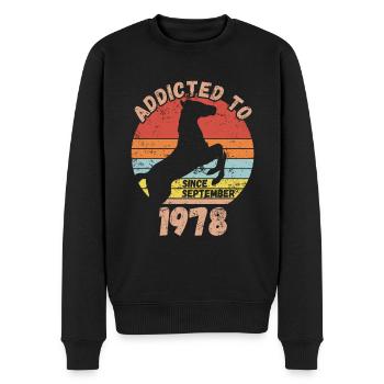 Birthday Horses Riding September 1978 - Men's Premium Organic Jumper - black - Front - Nico (187cm)