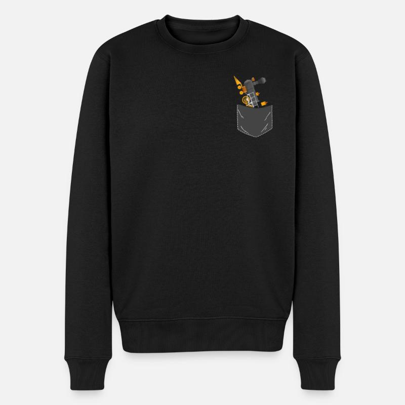 Steam Train Driver Trainspotting - Männer Premium Bio Pullover - Schwarz