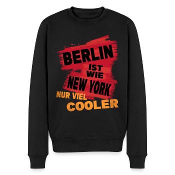 Berlin Germany City saying is like New York - Men's Premium Organic Jumper - black - Front - Nico (187cm)
