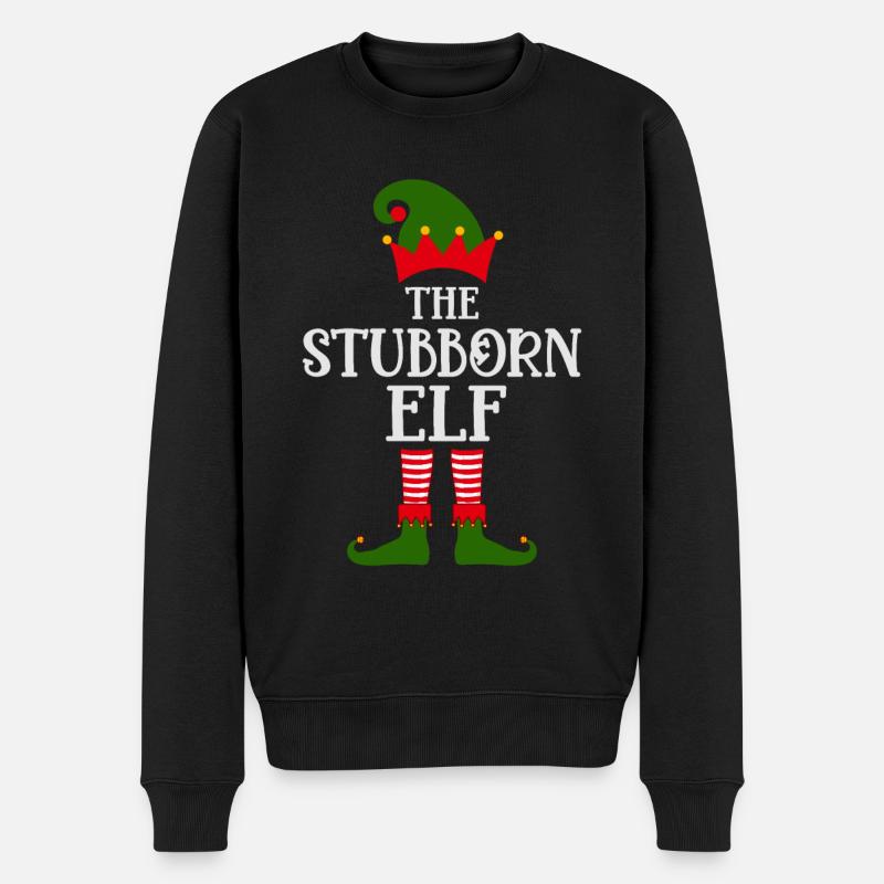 Die sture Elfe Weihnachtszeit - Männer Premium Bio Pullover - Schwarz
