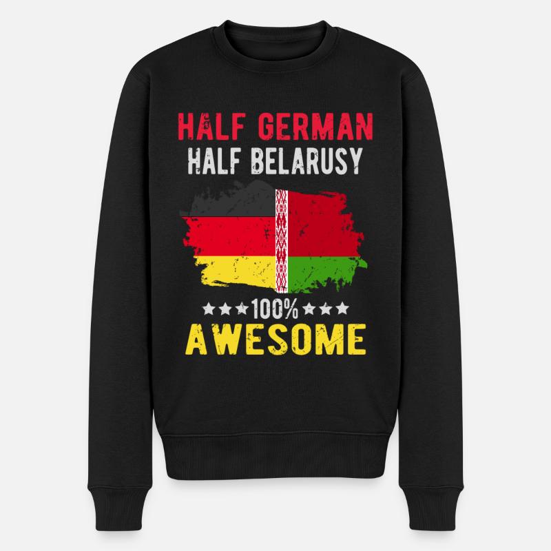 Halb Deutsch Halb Belarusse - Männer Premium Bio Pullover - Schwarz