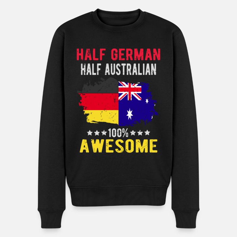 Half German Half Australian - Men's Premium Organic Jumper - black