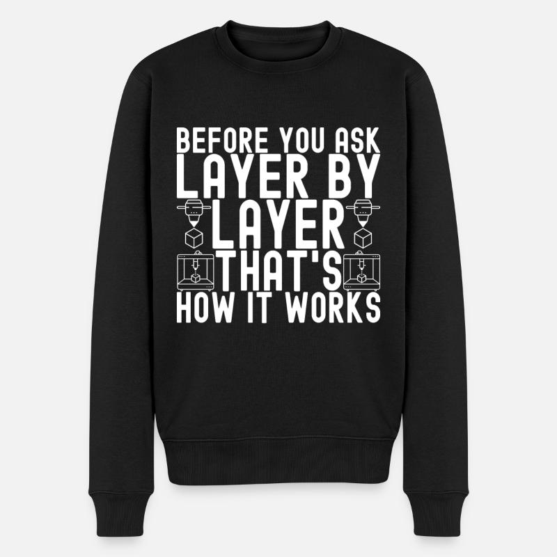 Impression 3D - Pull Premium bio Homme - noir