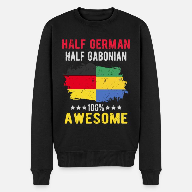 Half German Half Gabonese - Men's Premium Organic Jumper - black