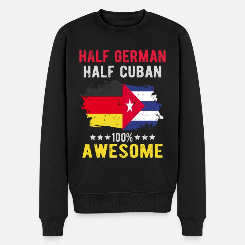 Moitié allemand moitié cubain - Pull Premium bio Homme - noir