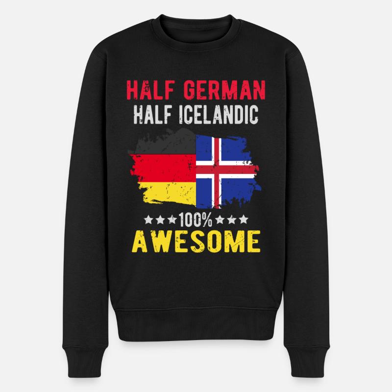 Half German Half Icelander - Men's Premium Organic Jumper - black