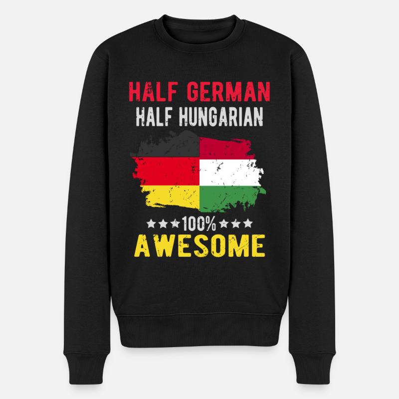 Half German Half Hungarian - Men's Premium Organic Jumper - black
