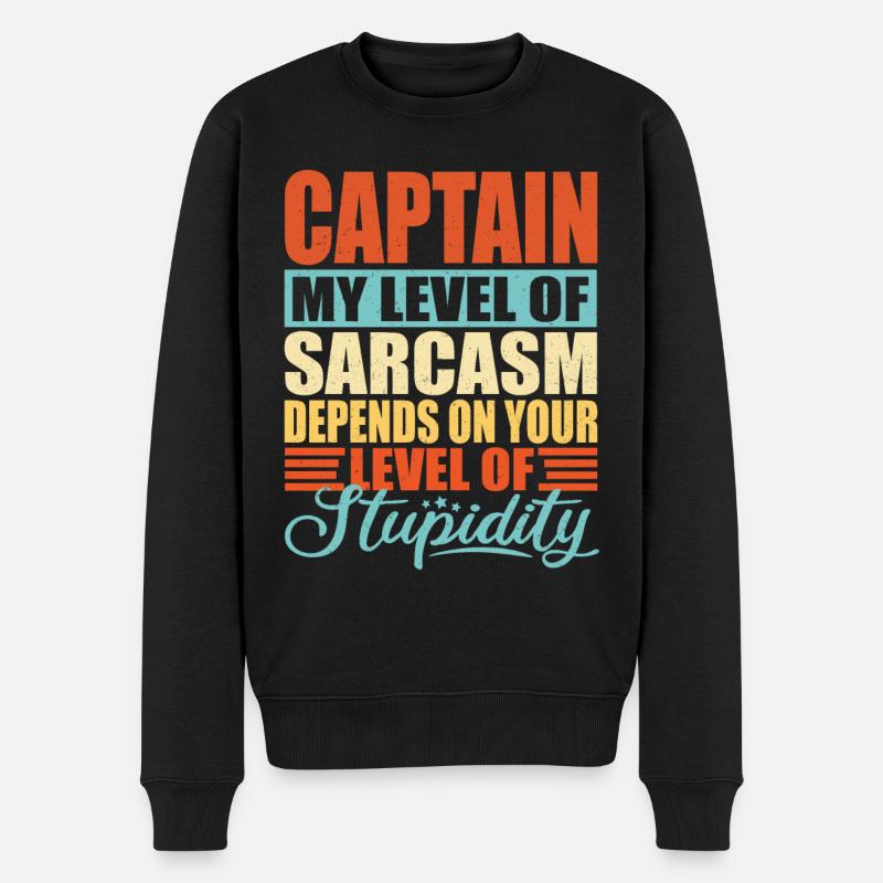 Capitaine sarcasme Drôle de capitaine - Pull Premium bio Homme - noir