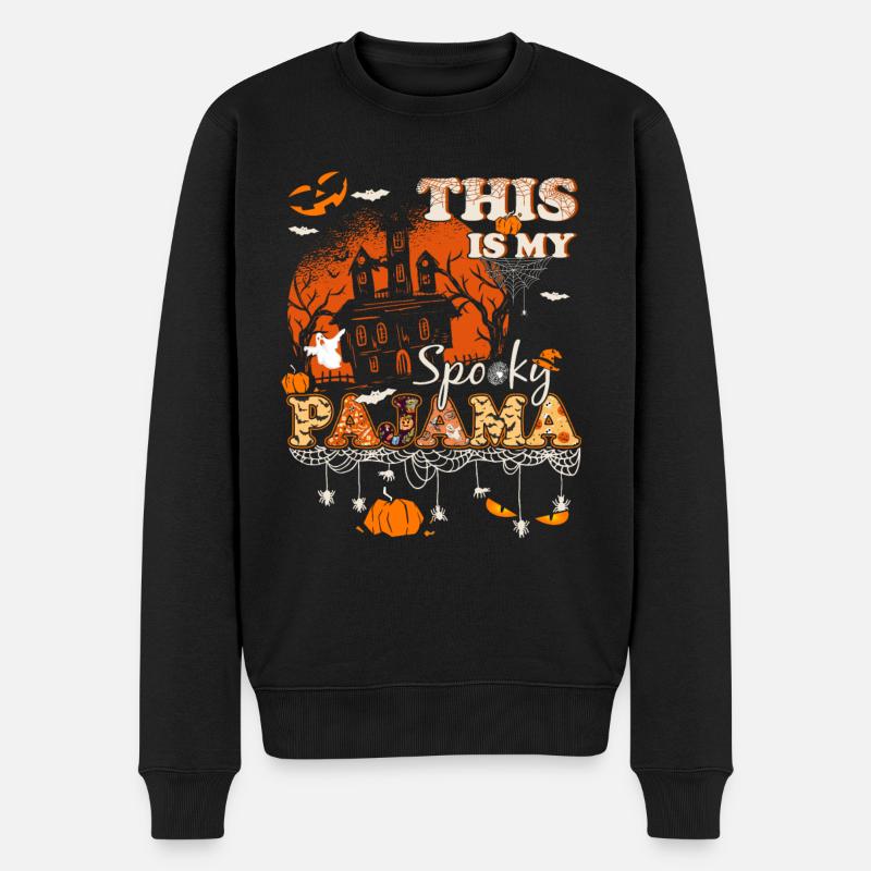Voici mon pyjama d’Halloween effrayant - Pull Premium bio Homme - noir