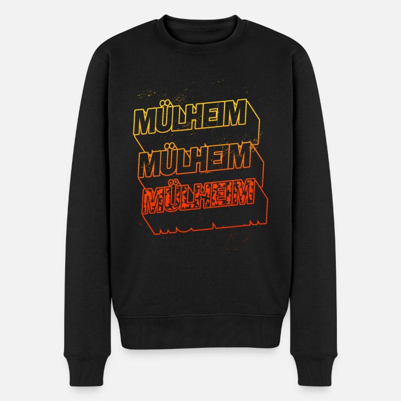 Mülheim Deutschland Stadt Skyline Heimat Schrift - Männer Premium Bio Pullover - Schwarz