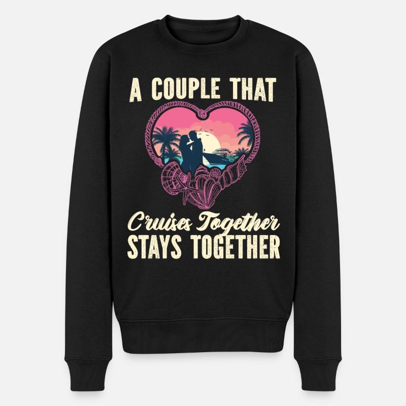 Cruise Ship Vacation Couples - Männer Premium Bio Pullover - Schwarz