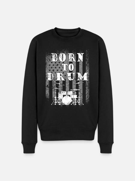 Born to drum - drummer - Men's Premium Organic Jumper - black