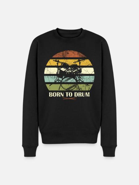 Born to drum - drummer - Men's Premium Organic Jumper - black