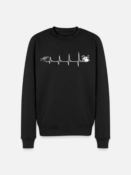 Drums heartbeat - drummer - Men's Premium Organic Jumper - black