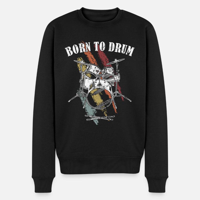 Born to drum - batteur - Pull Premium bio Homme - noir