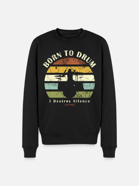 Born to drum - drummer - Men's Premium Organic Jumper - black