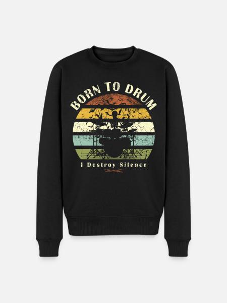 Born to drum - drummer - Men's Premium Organic Jumper - black