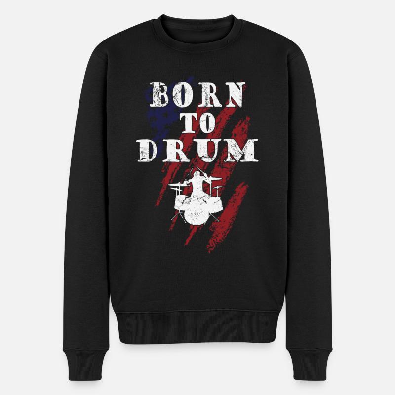 Born to drum - batteur - Pull Premium bio Homme - noir