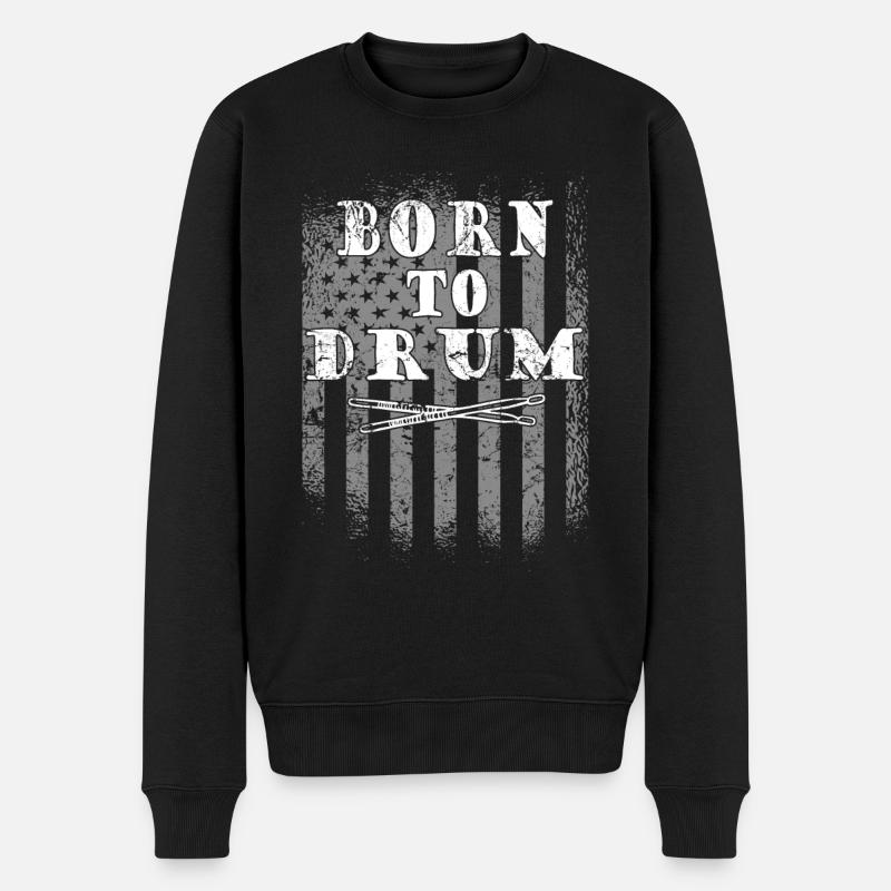 Born to drum - batteur - Pull Premium bio Homme - noir