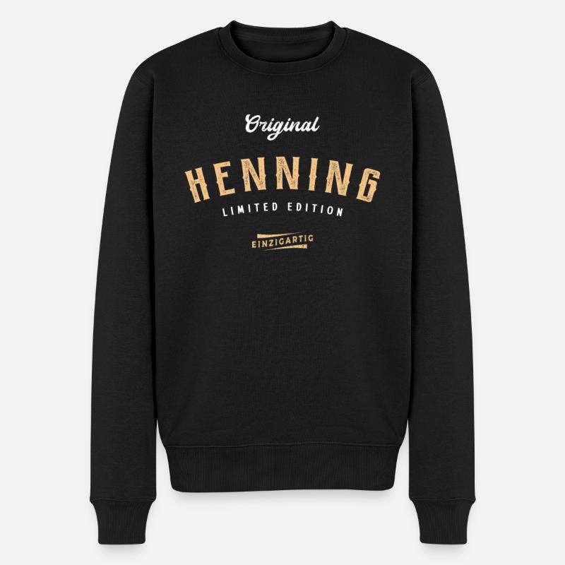 Henning Limited Edition - Männer Premium Bio Pullover - Schwarz