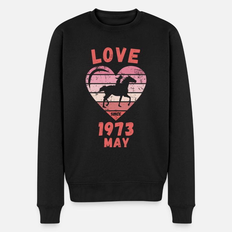 Amour équitation anniversaire mai 1973 - Pull Premium bio Homme - noir