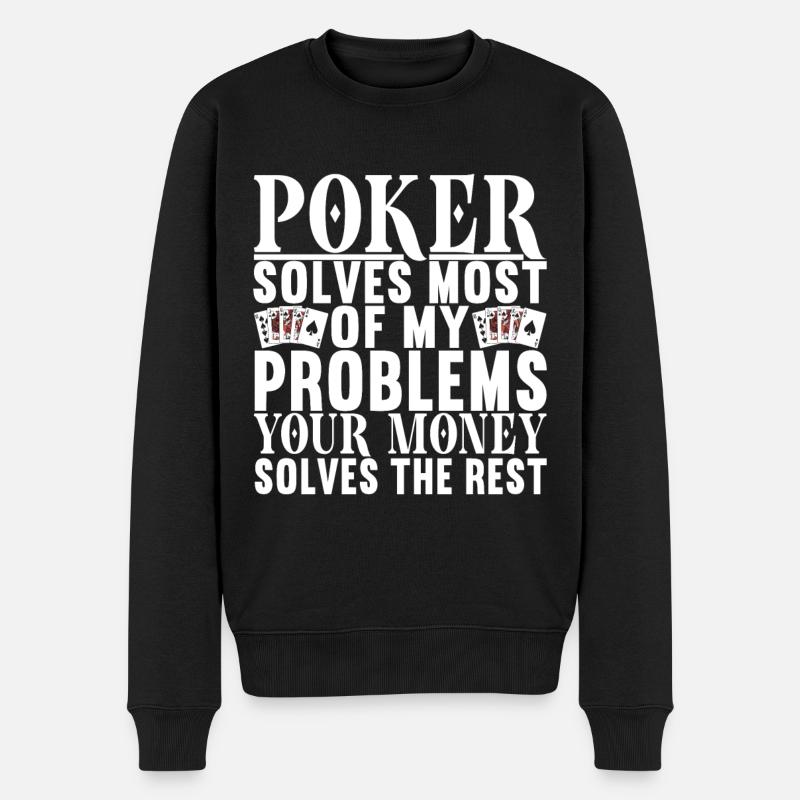 Poker Poker Player Casino - Pull Premium bio Homme - noir