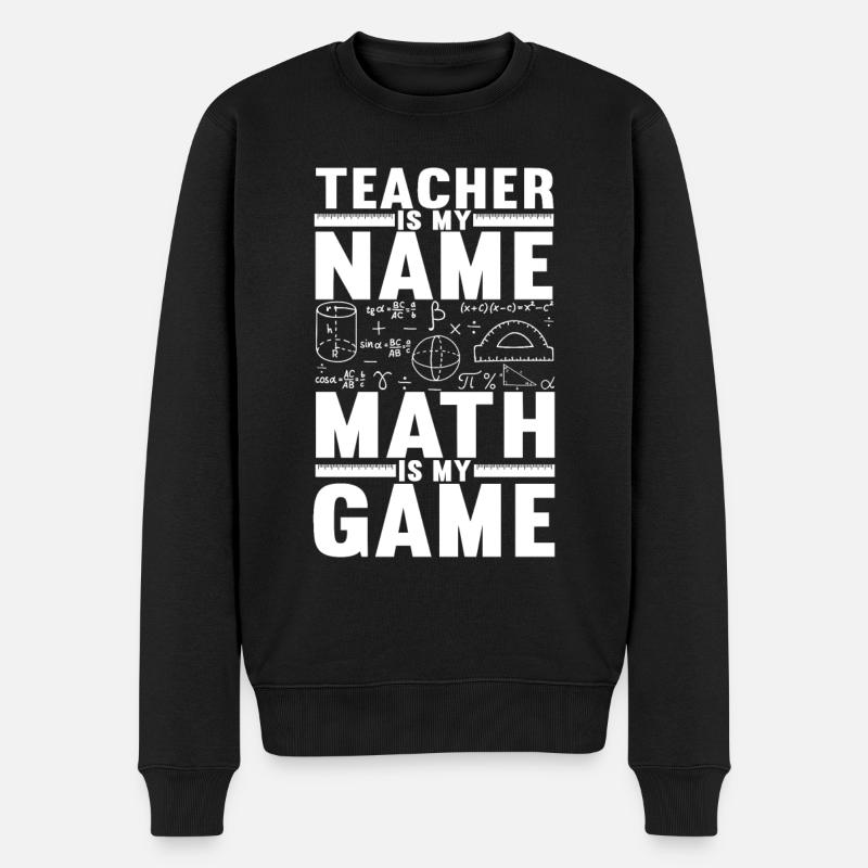 Mathe Mathelehrer - Männer Premium Bio Pullover - Schwarz