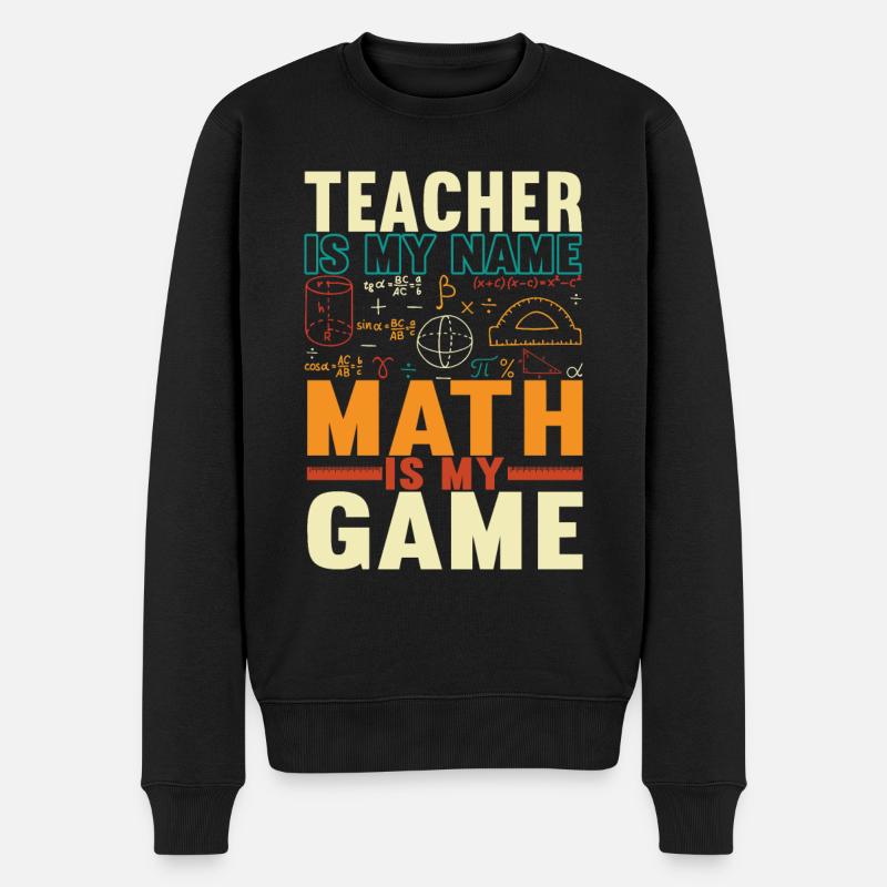 Mathe Mathelehrer - Männer Premium Bio Pullover - Schwarz