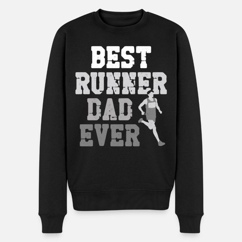 Running Runner Half Marathon Dad - Männer Premium Bio Pullover - Schwarz