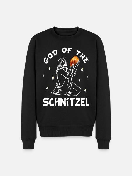 God of the Schnitzel - funny schnitzel - Men's Premium Organic Jumper - black