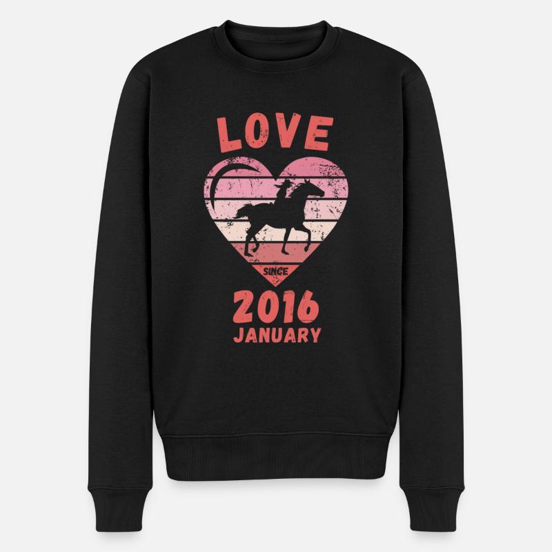 Amour équitation anniversaire Janvier 2016 - Pull Premium bio Homme - noir