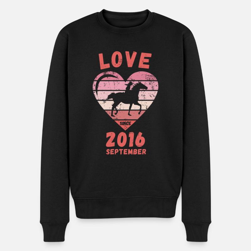 Anniversaire d’Amour Équitation Septembre 2016 - Pull Premium bio Homme - noir