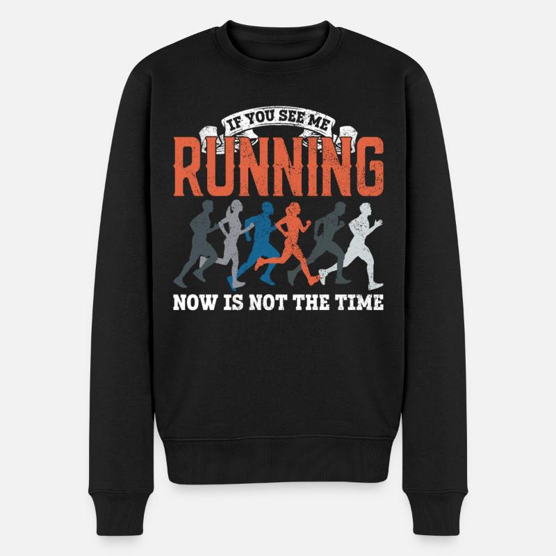 Running Runner Half Marathon - Männer Premium Bio Pullover - Schwarz