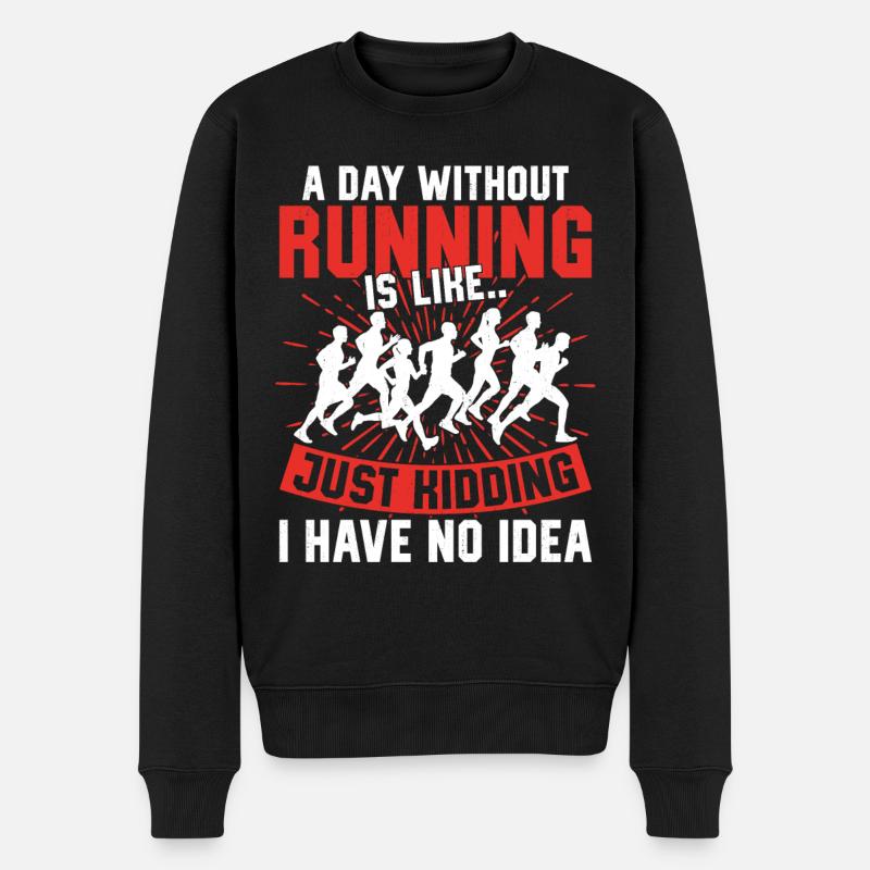 Running Runner Half Marathon - Männer Premium Bio Pullover - Schwarz