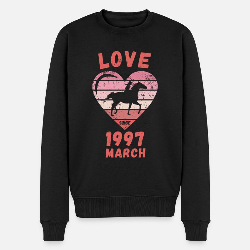 Amour équitation anniversaire Mars 1997 - Pull Premium bio Homme - noir