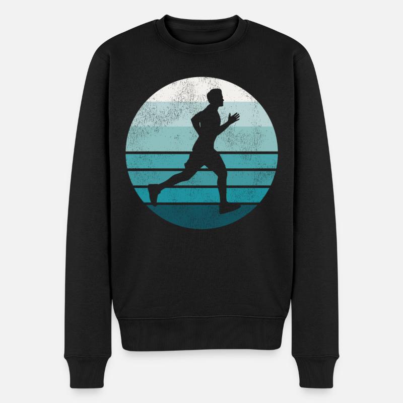 Coureur de course Semi-Marathon Rétro - Pull Premium bio Homme - noir