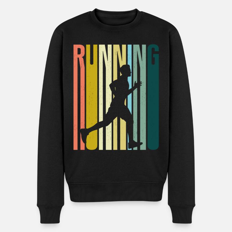 Running Runner Half Marathon - Männer Premium Bio Pullover - Schwarz