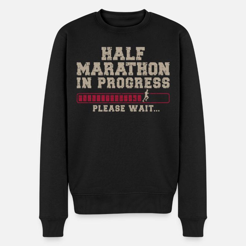 Running Runner Half Marathon - Men's Premium Organic Jumper - black