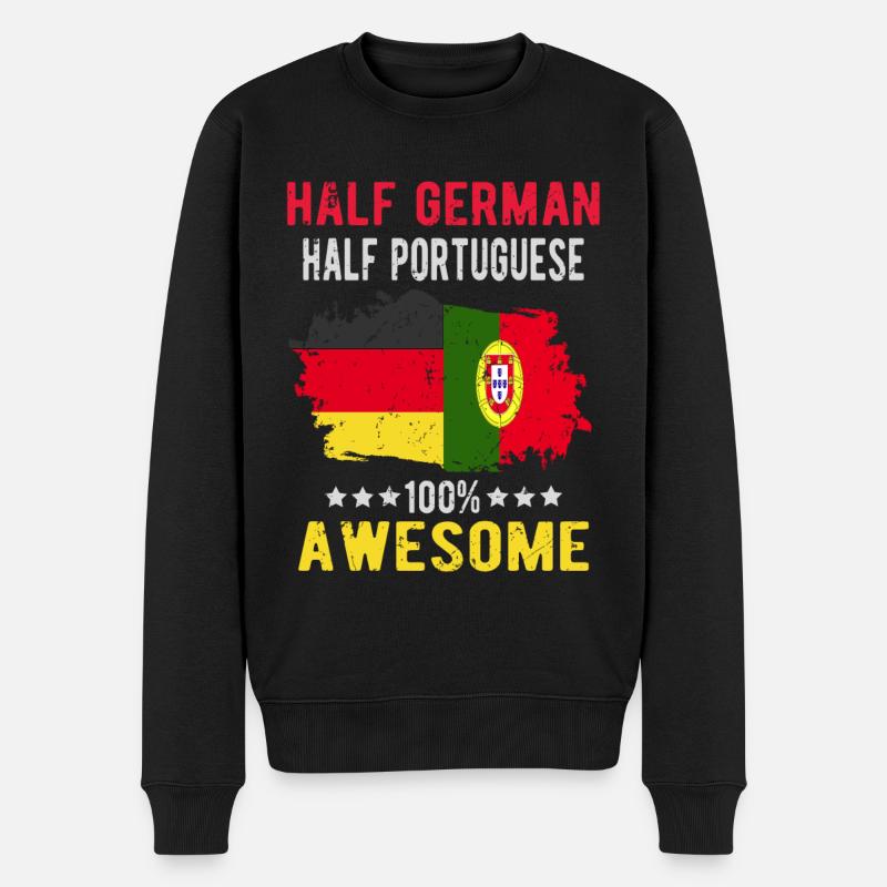 Moitié allemand moitié portugais - Pull Premium bio Homme - noir
