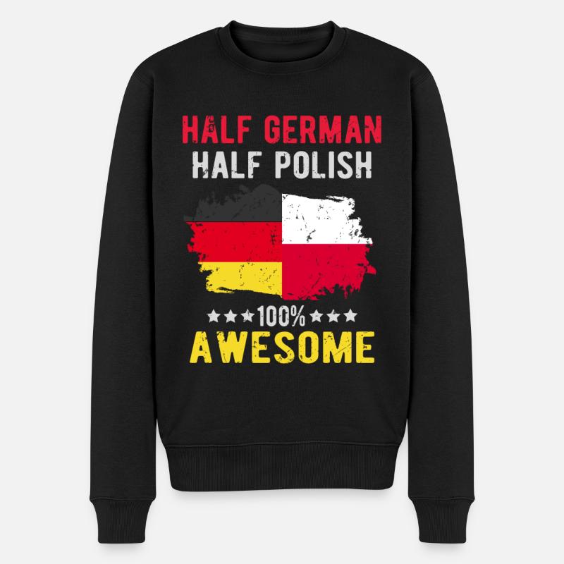 Moitié allemand moitié Singapouriens - Pull Premium bio Homme - noir
