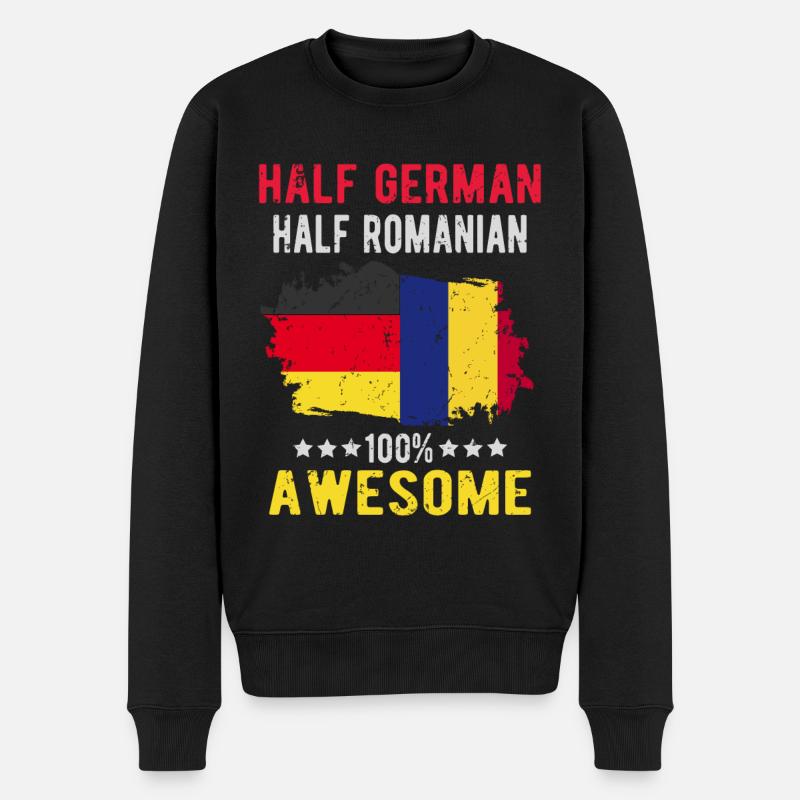 Half German half Romanian - Men's Premium Organic Jumper - black