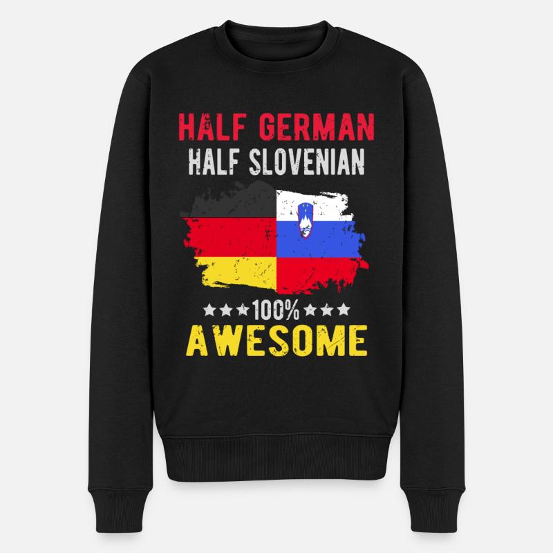 Moitié allemand moitié slovène - Pull Premium bio Homme - noir