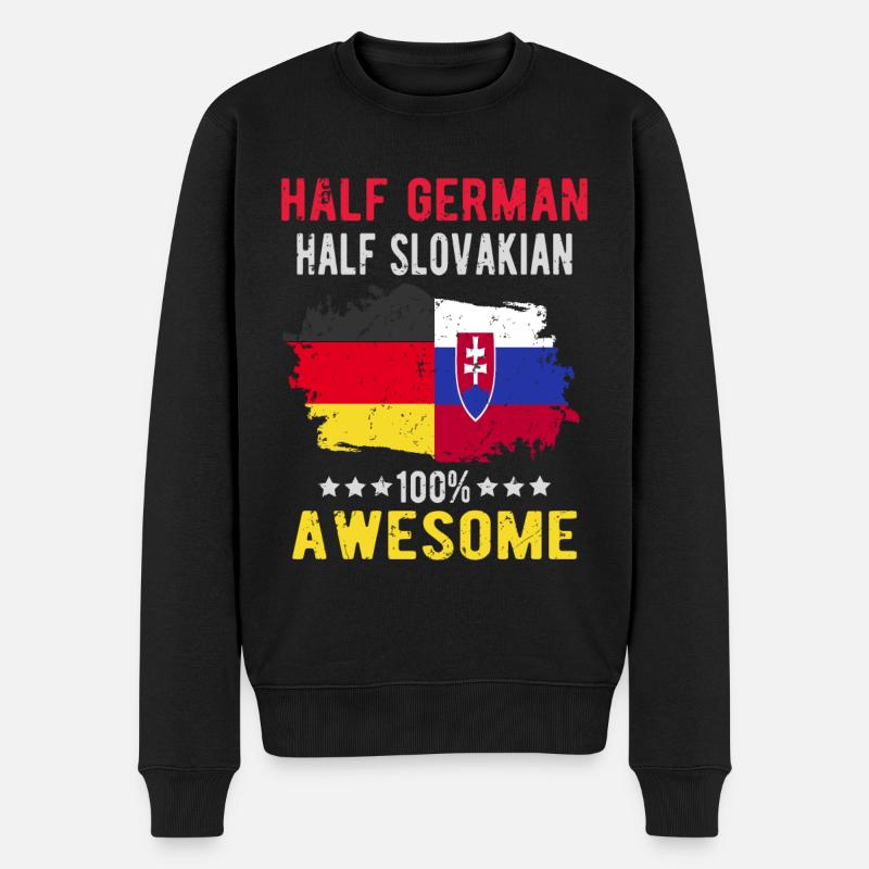 Moitié allemand moitié slovaque - Pull Premium bio Homme - noir