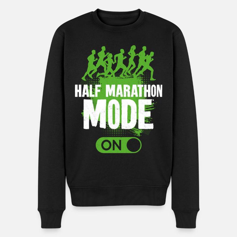 Running Runner Half Marathon - Männer Premium Bio Pullover - Schwarz