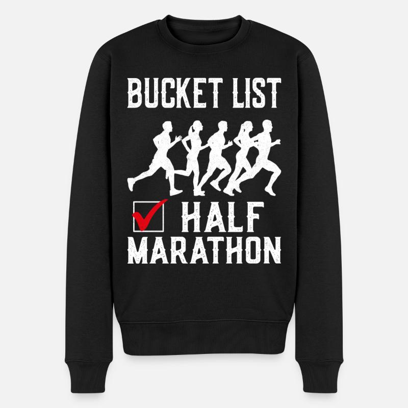 Running Runner Half Marathon - Männer Premium Bio Pullover - Schwarz