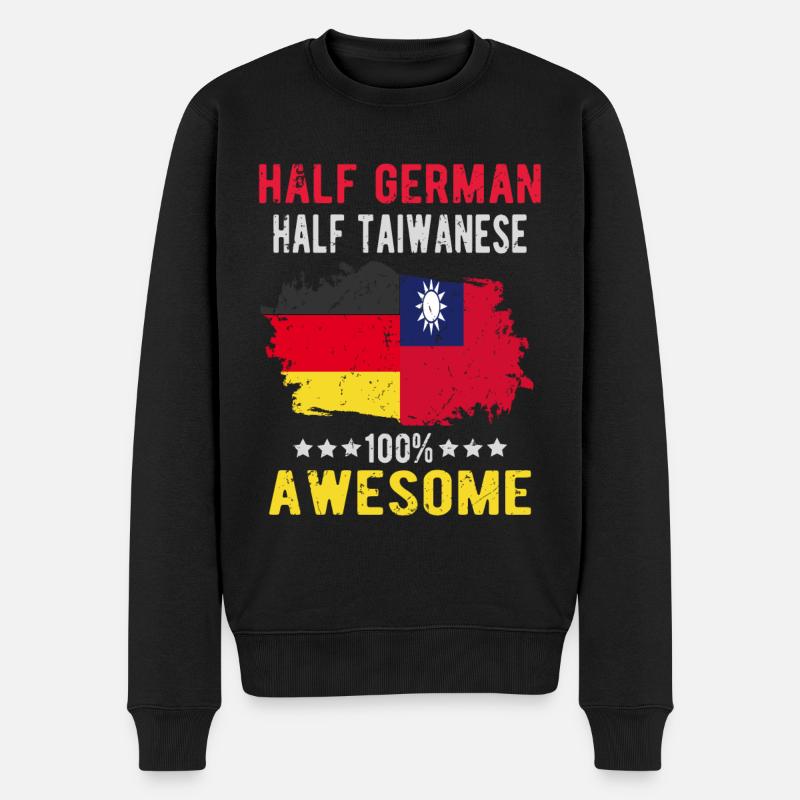 Moitié allemand moitié taïwanais - Pull Premium bio Homme - noir