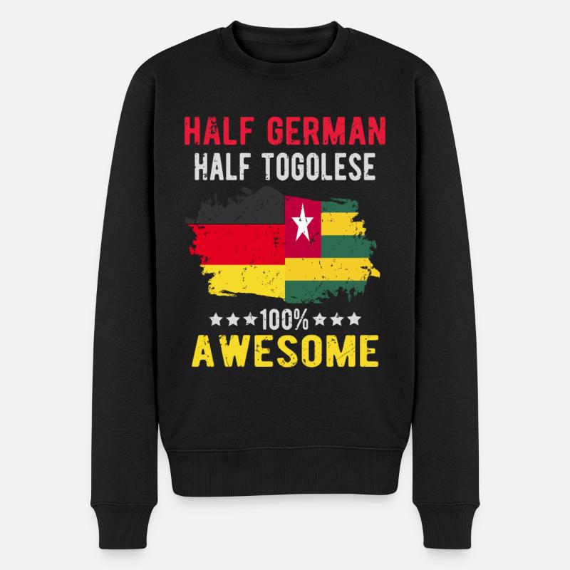 Halb Deutsch Halb Tongolese - Männer Premium Bio Pullover - Schwarz