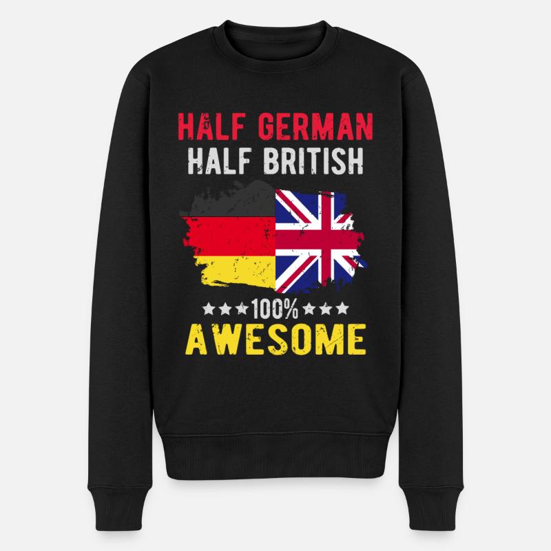 Half German Half British - Men's Premium Organic Jumper - black
