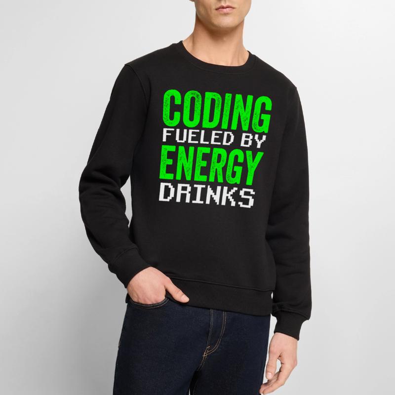 Programming with Energy Drinks Coder Code Coding Men's Premium Organic Jumper