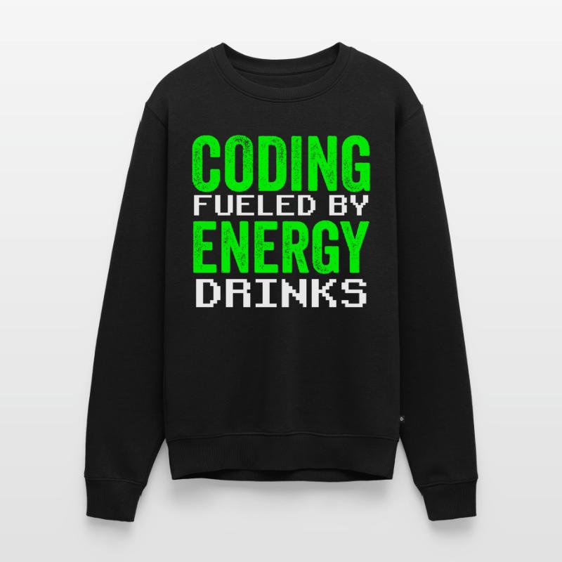 Programming with Energy Drinks Coder Code Coding Men's Premium Organic Jumper